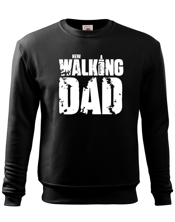Pánská mikina bez kapuce Vtipné tričko pro tatínka New Walking Dad