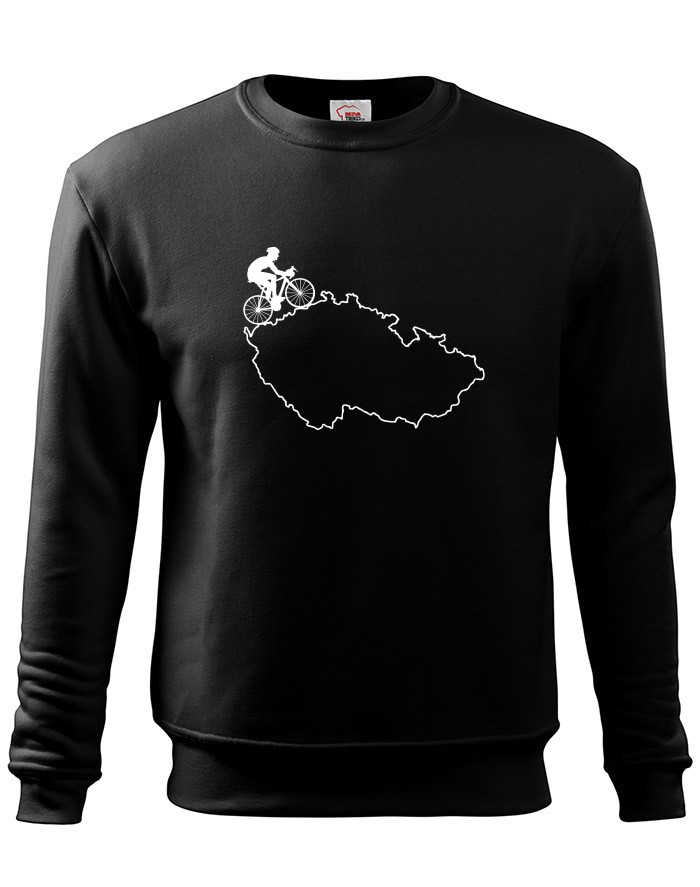 Pánská mikina bez kapuce – Cyklista s mapou ČR