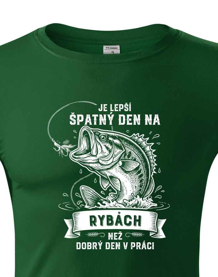 Unisex tričko s dlouhým rukávem Je lepší špatnej den na rybách než dobrej den v práci