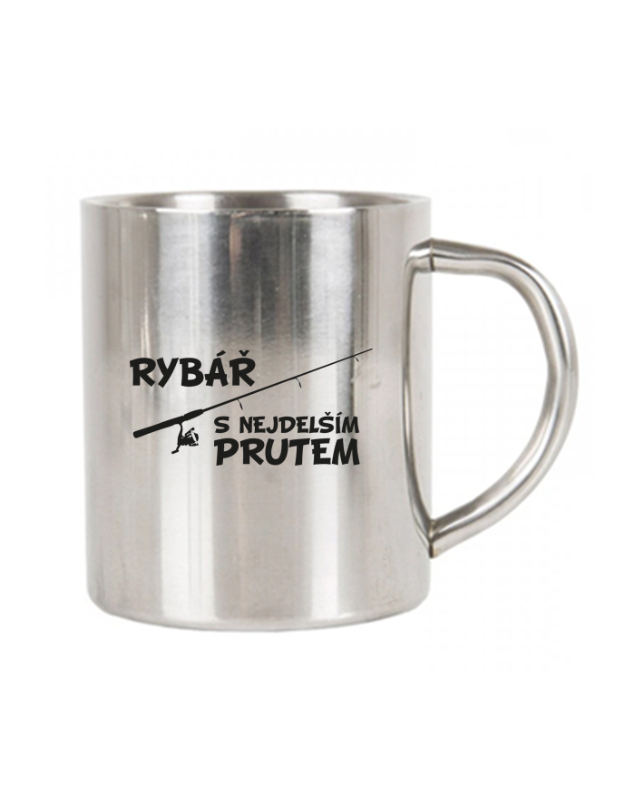 Nerezový termohrnek Rybář s nejdelším prutem