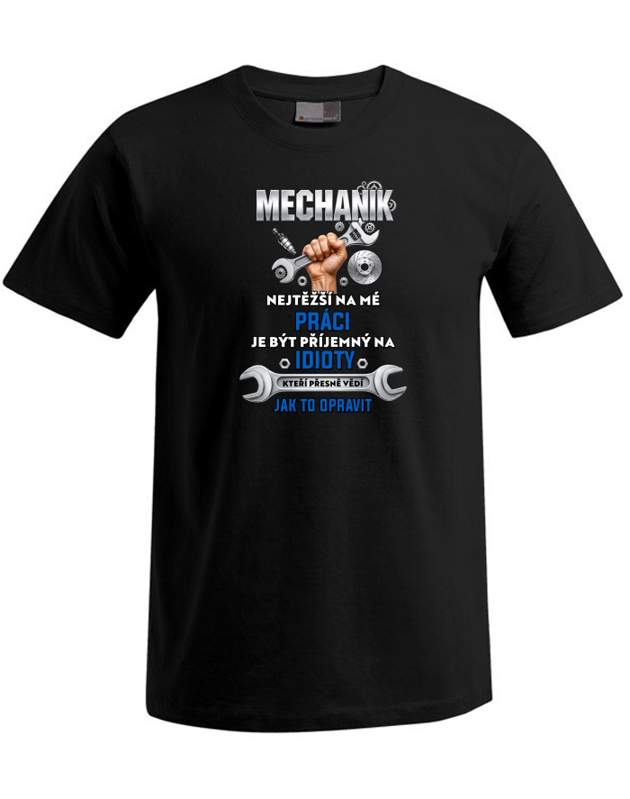Pánské tričko Plus Size s krátkým rukávem – Mechanik: Nejtěžší na mé práci