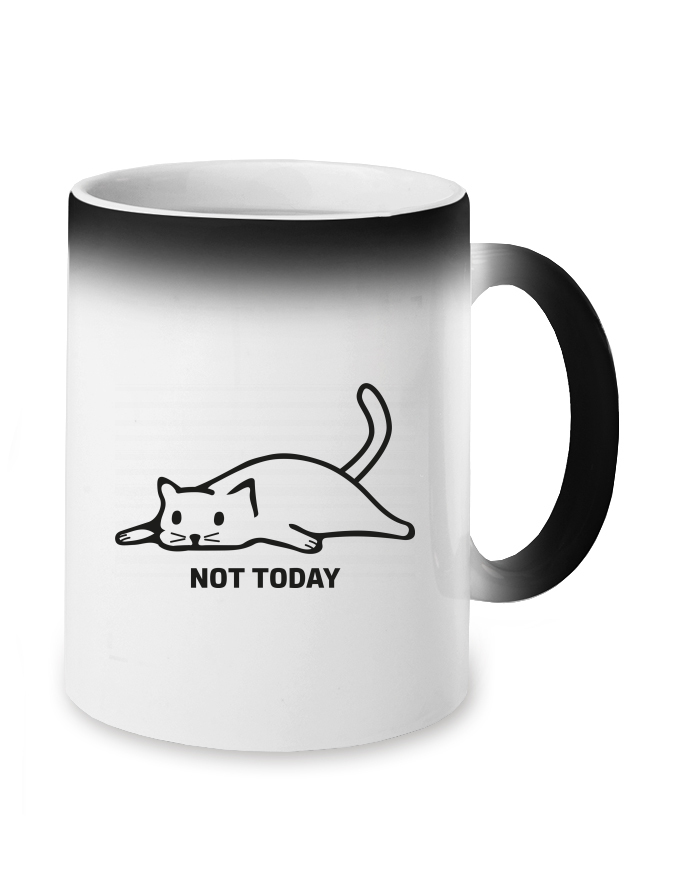 Magický měnící se hrnek s kočkou Not today