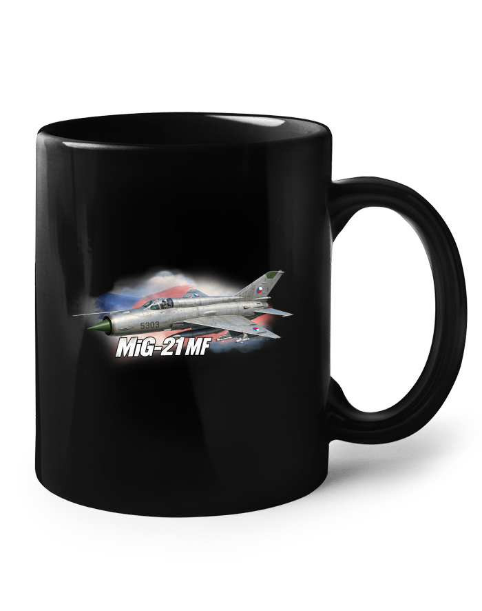 Keramický hrnek černý MiG-21 MF