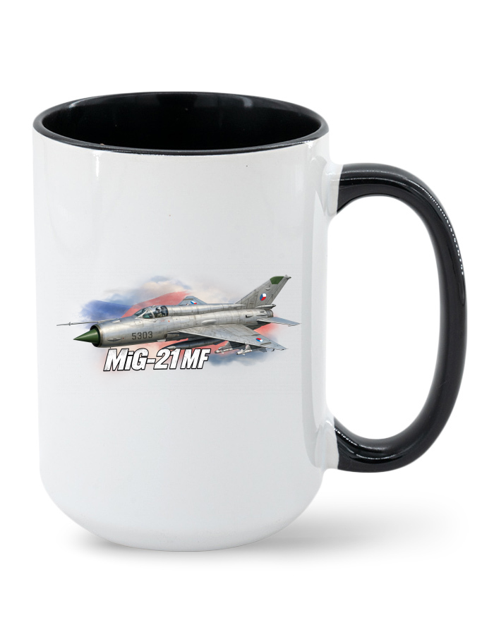 Keramický hrnek MAX MiG-21 MF 5303 – barevný vnitřek a ucho