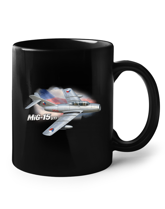 Keramický hrnek – MiG-15 UTI černý