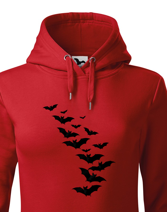 Dámská mikina s kapucí Halloween - Netopýři