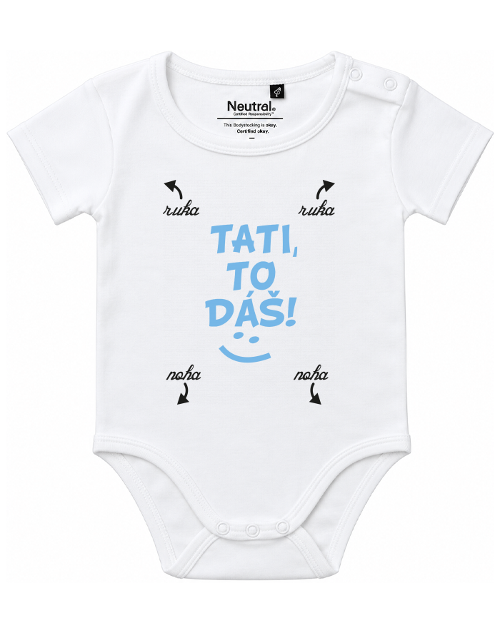 Dětské body s krátkým rukávem z bio bavlny Tati, to dáš!