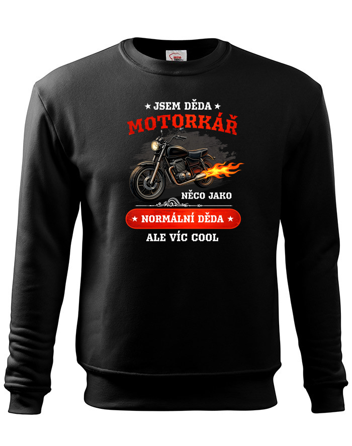 Pánská mikina bez kapuce Děda motorkář