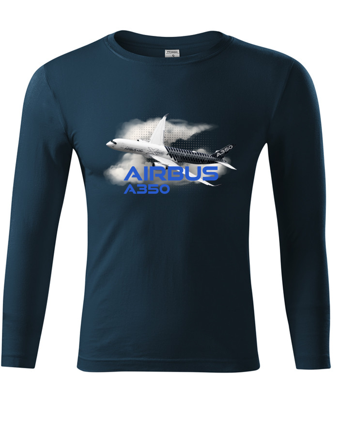 Unisex tričko s dlouhým rukávem Airbus A350