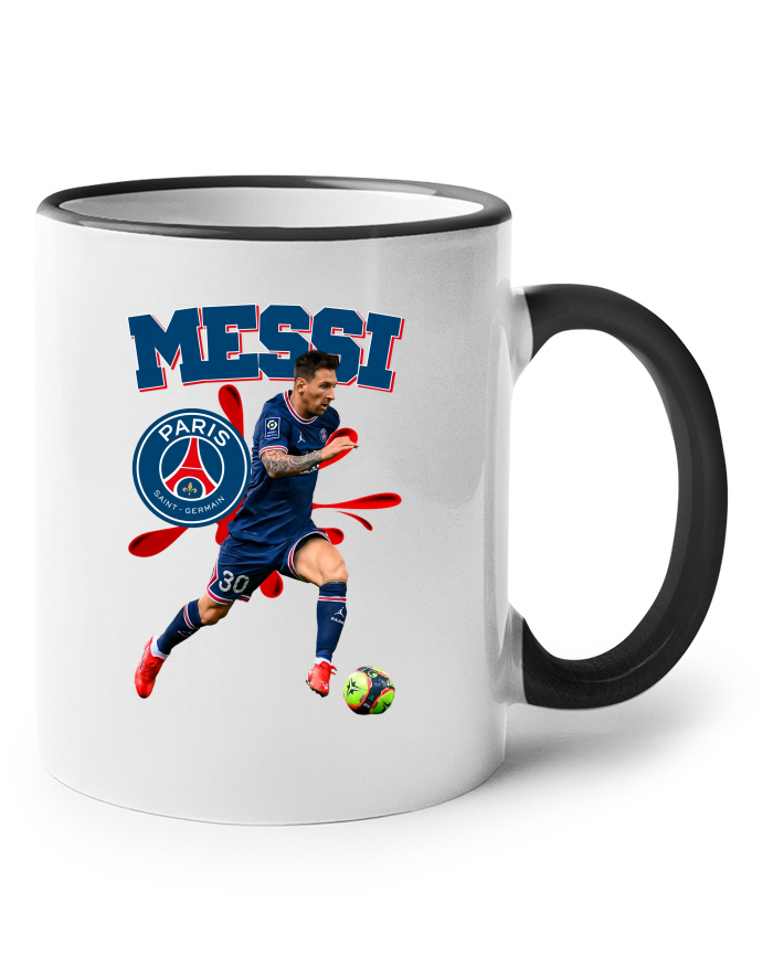 Keramický hrnek s barevným uchem Lionel Messi PSG