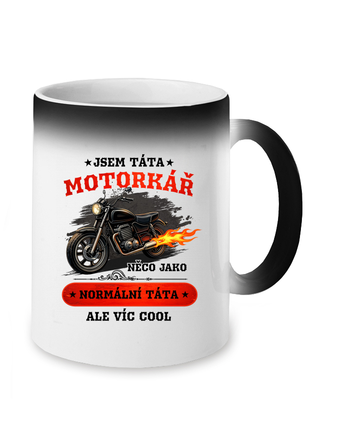 Magický měnící se hrnek Táta motorkář