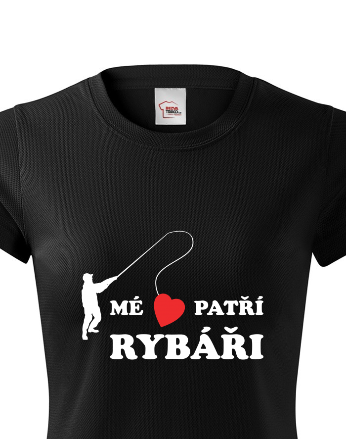 Dámské funkční tričko Mé srdce patří rybáři