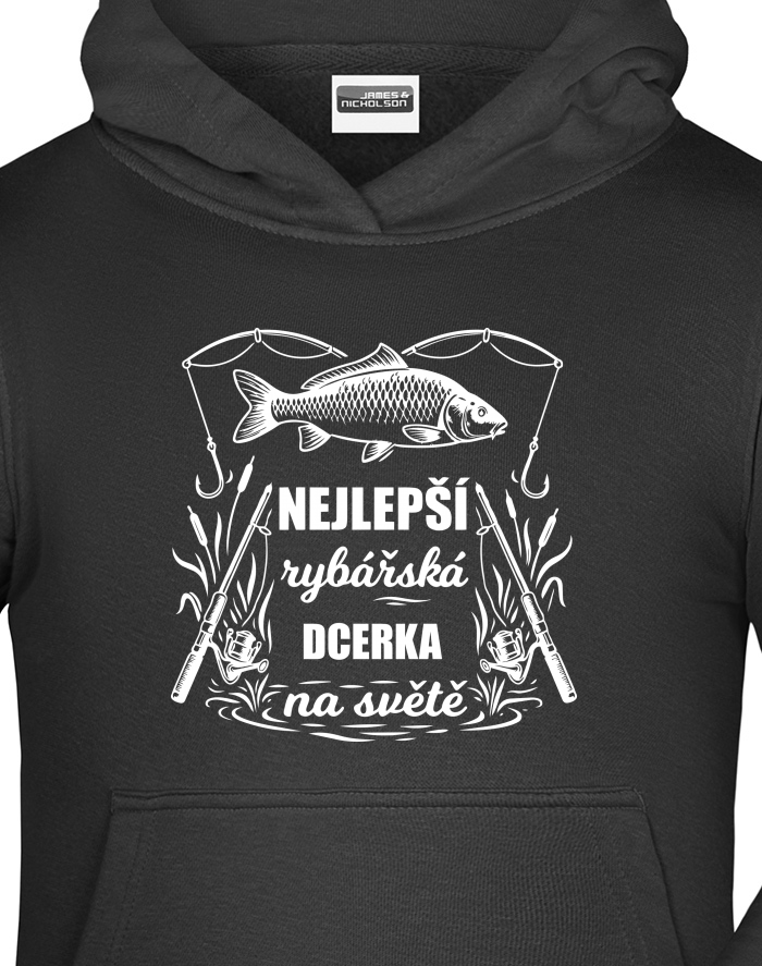 Dětská mikina s kapucí Nejlepší rybářská dcerka na světě