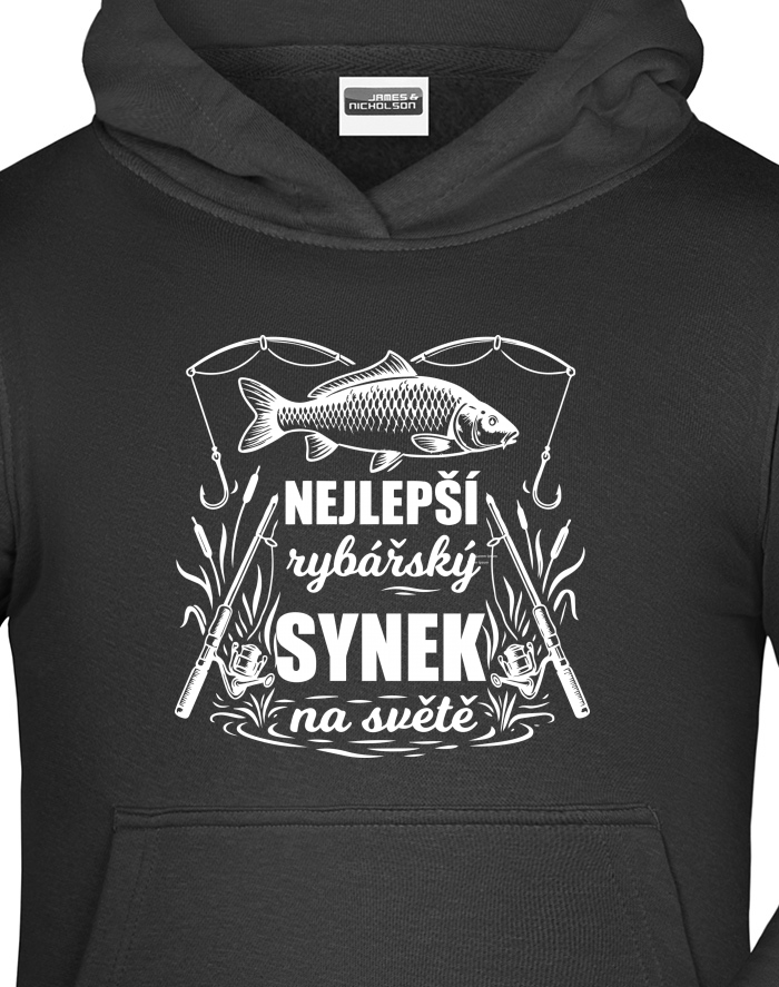 Dětská mikina s kapucí Nejlepší rybářský synek na světě