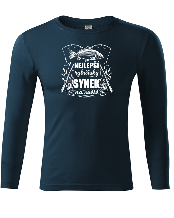 Unisex tričko s dlouhým rukávem Nejlepší rybářský synek na světě
