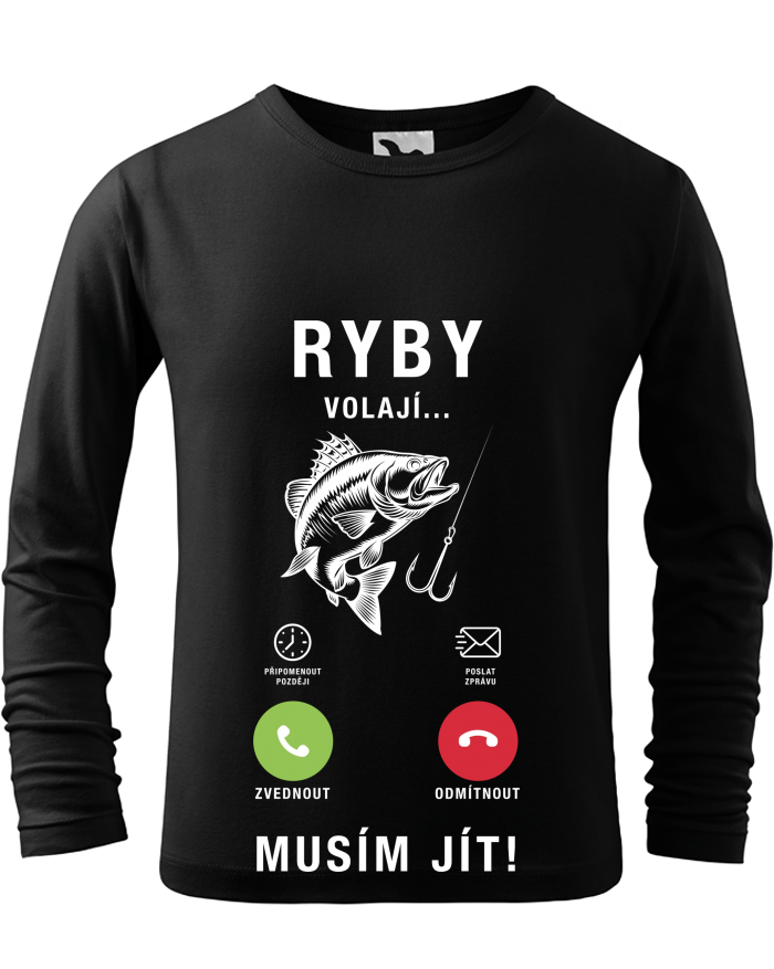 Dětské triko s dlouhým rukávem Ryby volají
