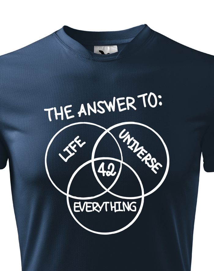Pánské funkční tričko Answer is 42