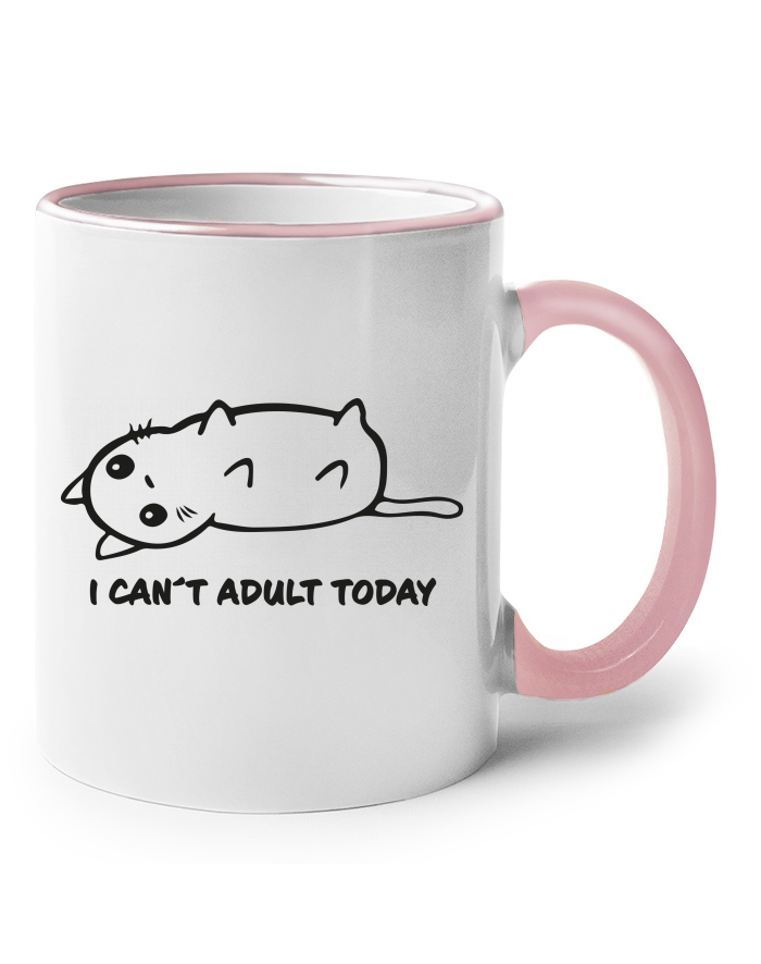 Keramický hrnek s barevným uchem I Cant Adult Today