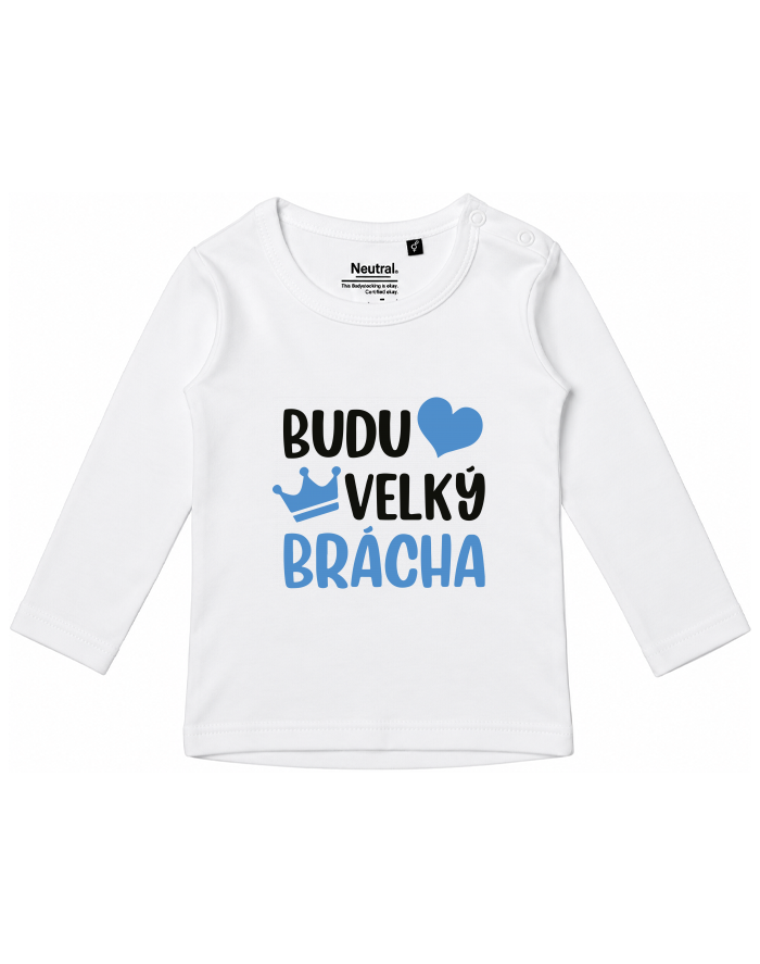 Dětské tričko Budu velký brácha – dlouhý rukáv z bio bavlny