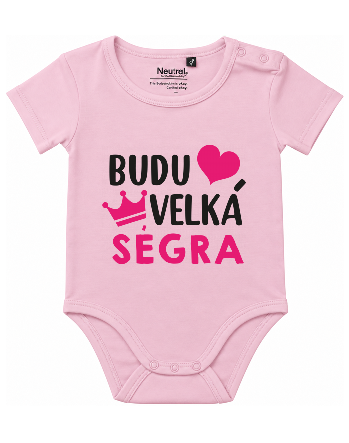 Dětské body s krátkým rukávem z bio bavlny Budu velká ségra