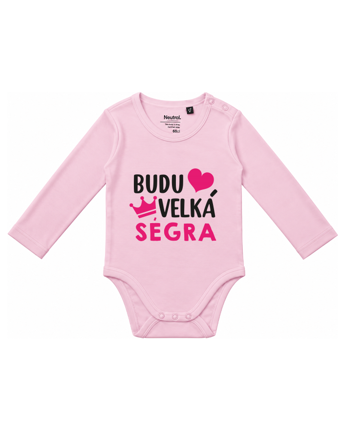 Dětské body s dlouhým rukávem Budu velká ségra