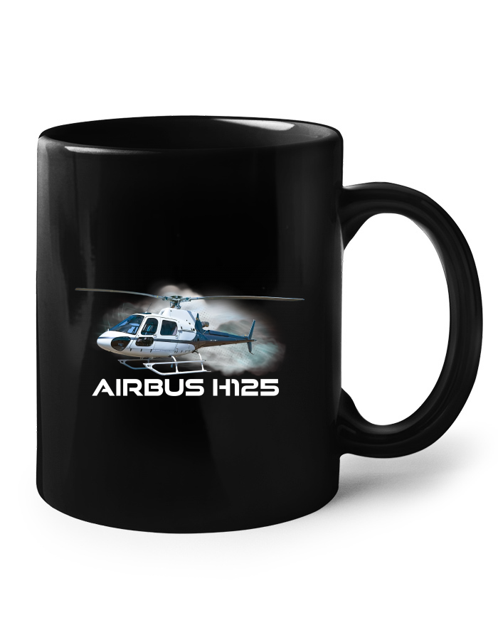 Keramický hrnek – černý s motivem Airbus Helicopters H125