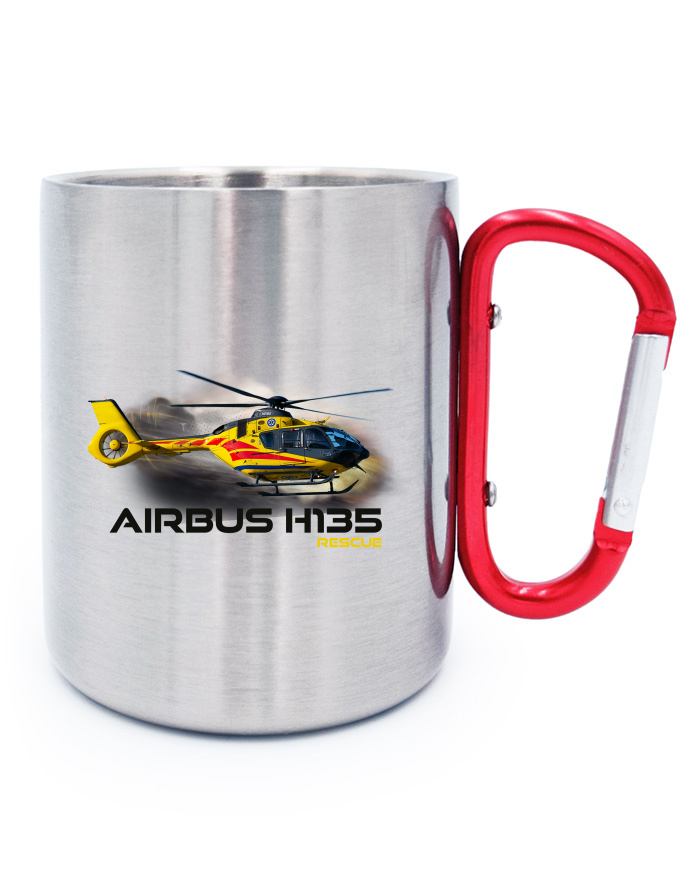 Nerezový hrnek s karabinou Airbus Helicopters H135 Rescue
