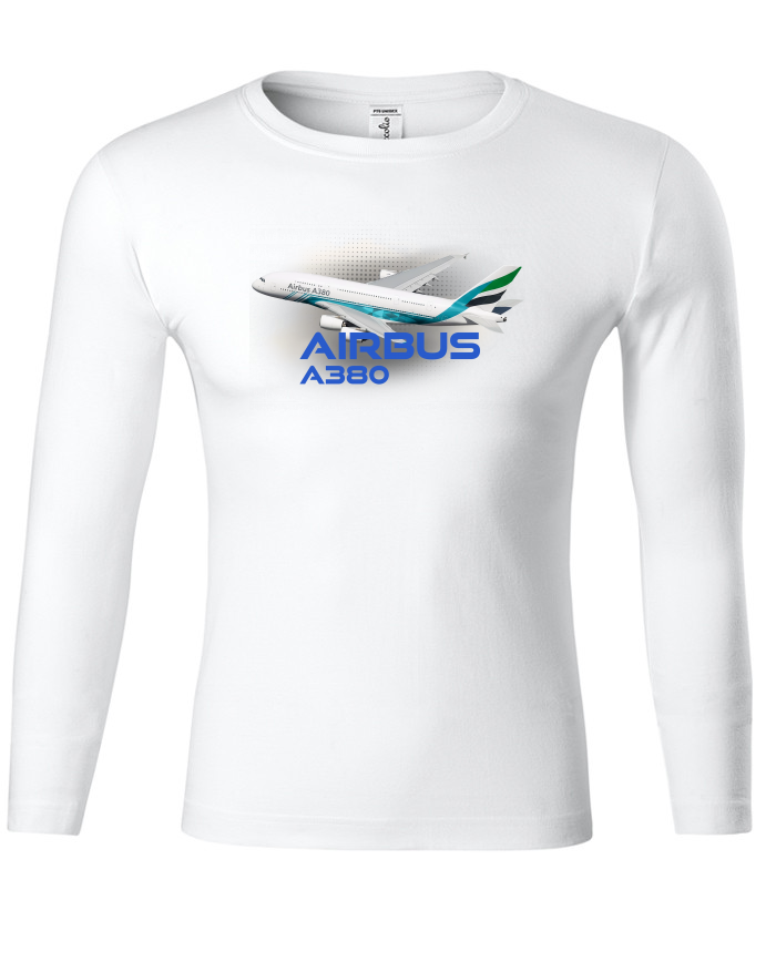 Unisex tričko s dlouhým rukávem Airbus A380