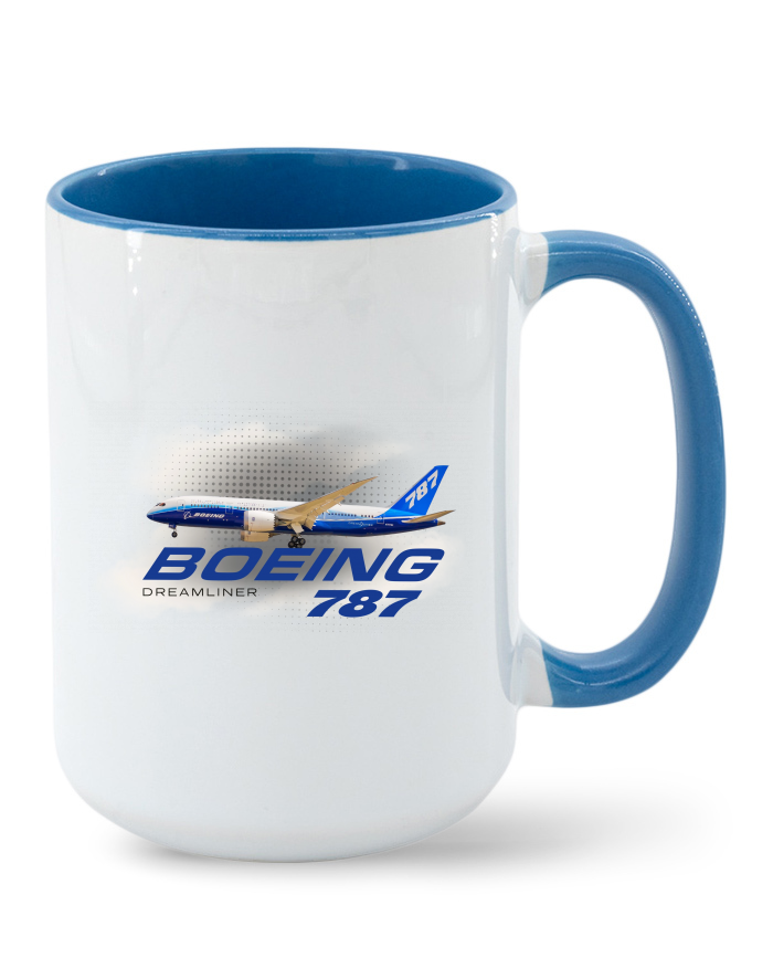 Keramický hrnek MAX Boeing 787 Dreamliner – barevný vnitřek a ucho