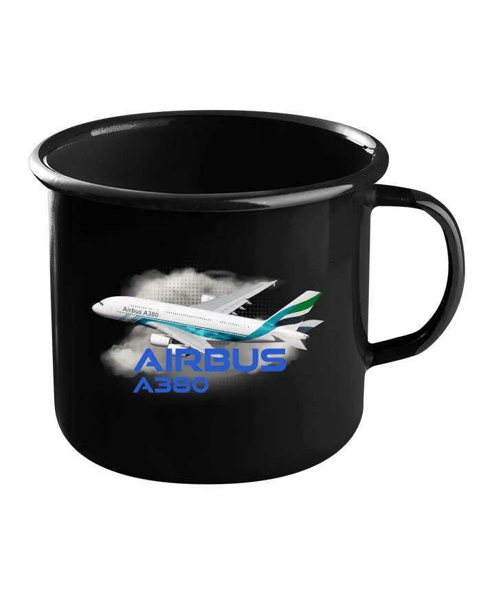 Plechový hrneček černý Airbus A380