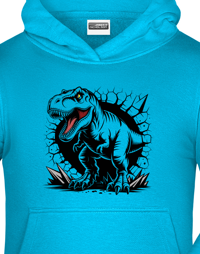Dětská mikina s kapucí T-rex se zlobí