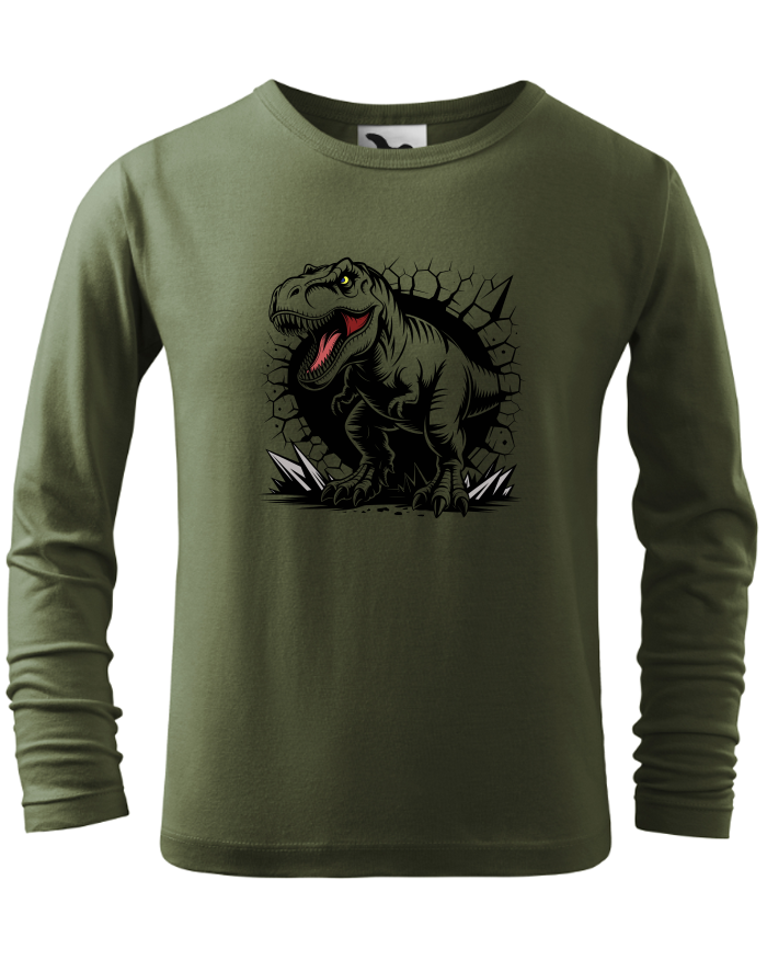 Dětské triko s dlouhým rukávem – T-rex se zlobí