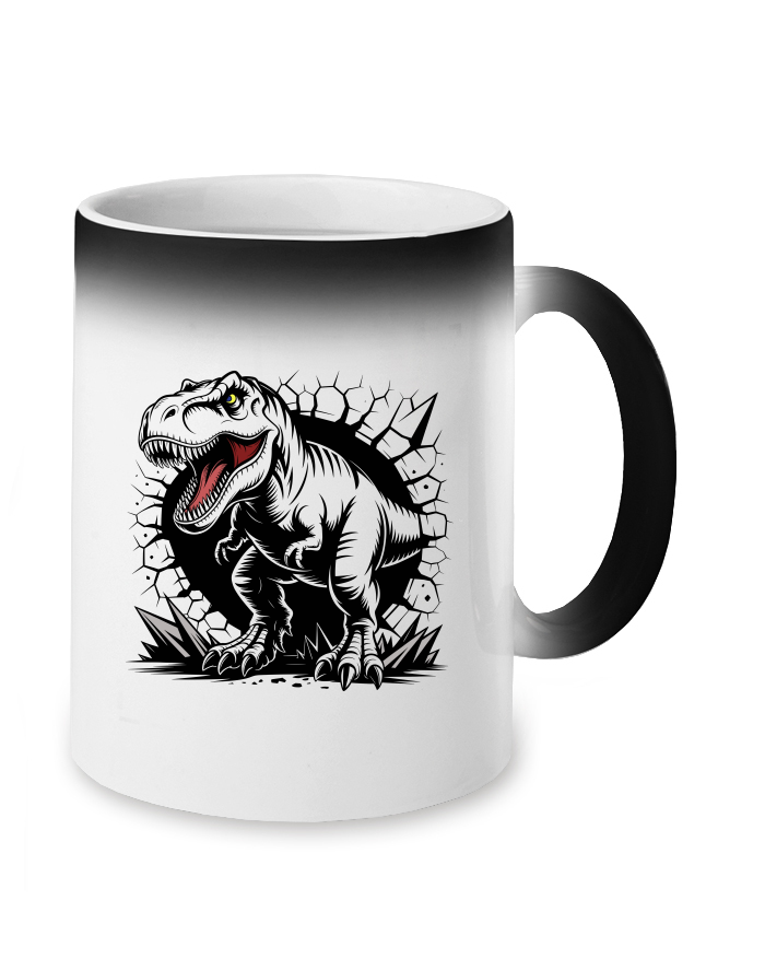Magický měnící se hrnek T-rex se zlobí