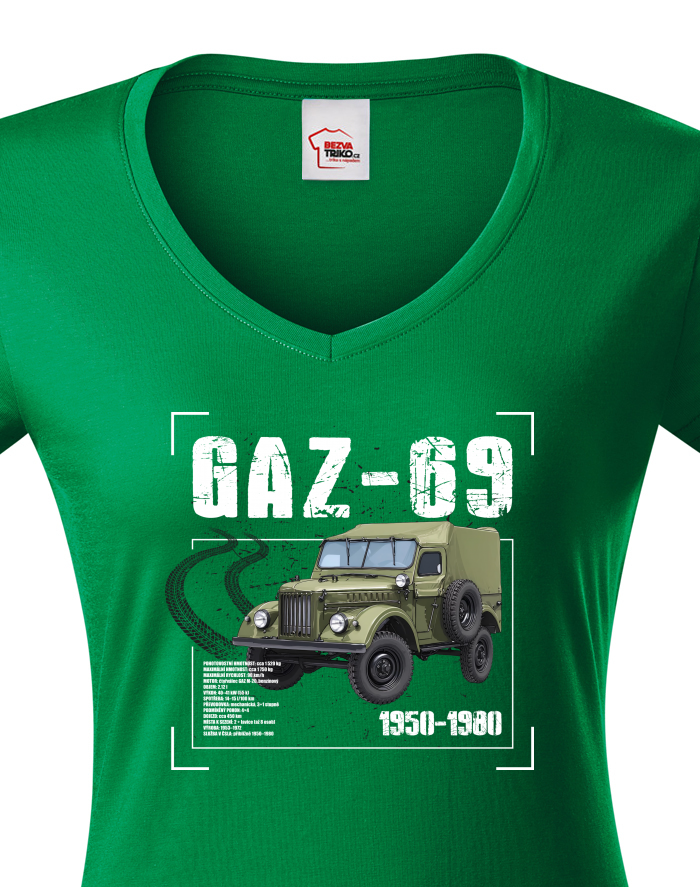 Dámské tričko s výstřihem do V GAZ-69