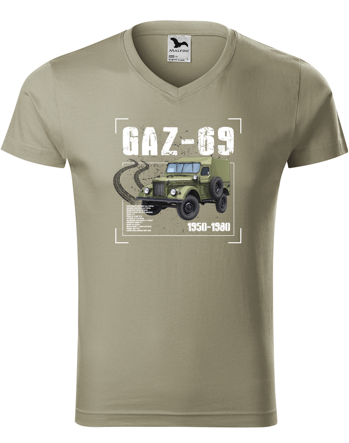 Pánské tričko s výstřihem do V GAZ-69