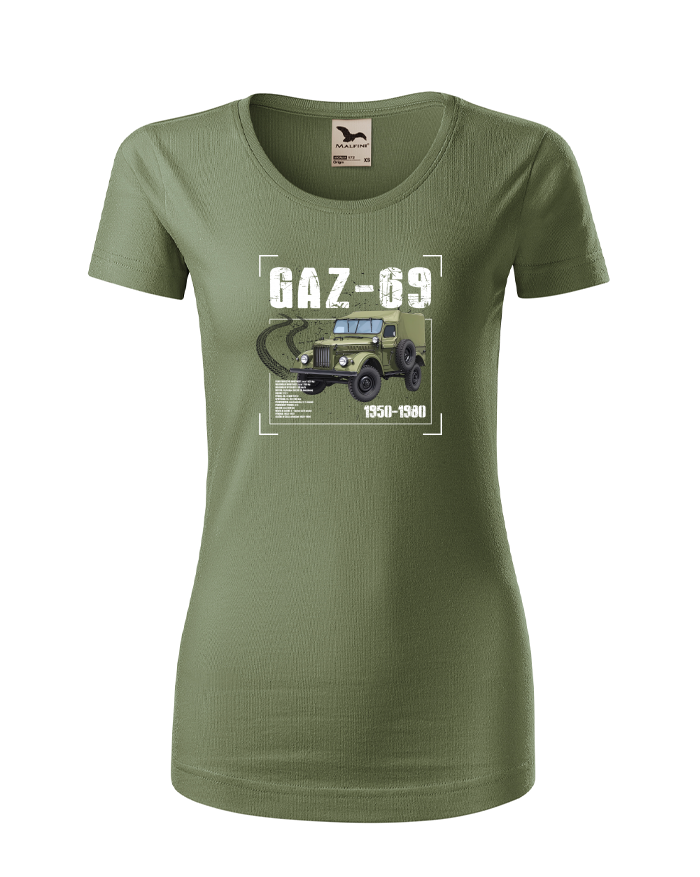 Dámské tričko z bio bavlny s krátkým rukávem GAZ-69