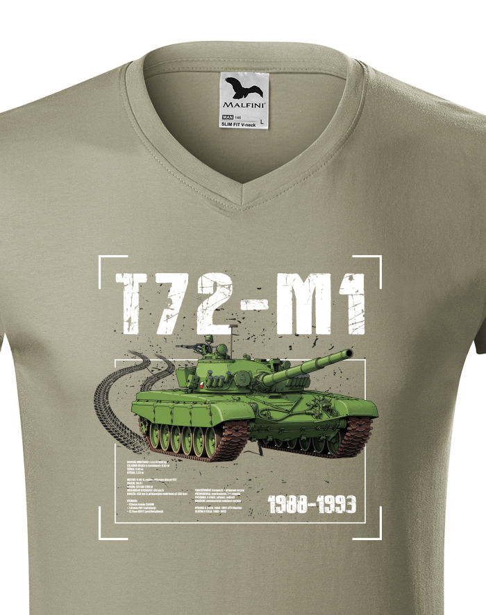 Pánské tričko s výstřihem do V T72-M1