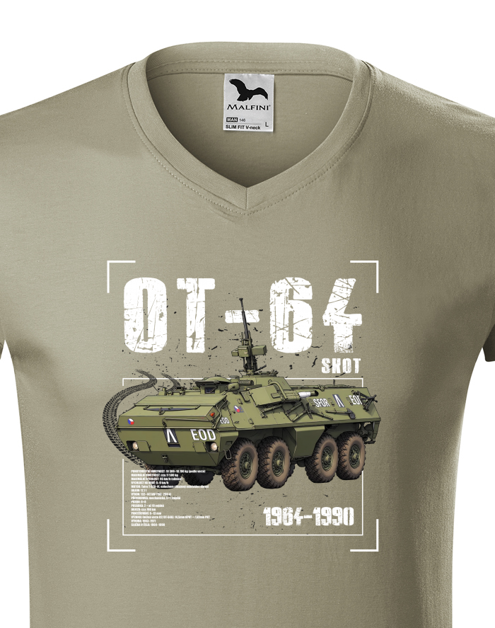 Pánské tričko s výstřihem do V – OT-64 Skot
