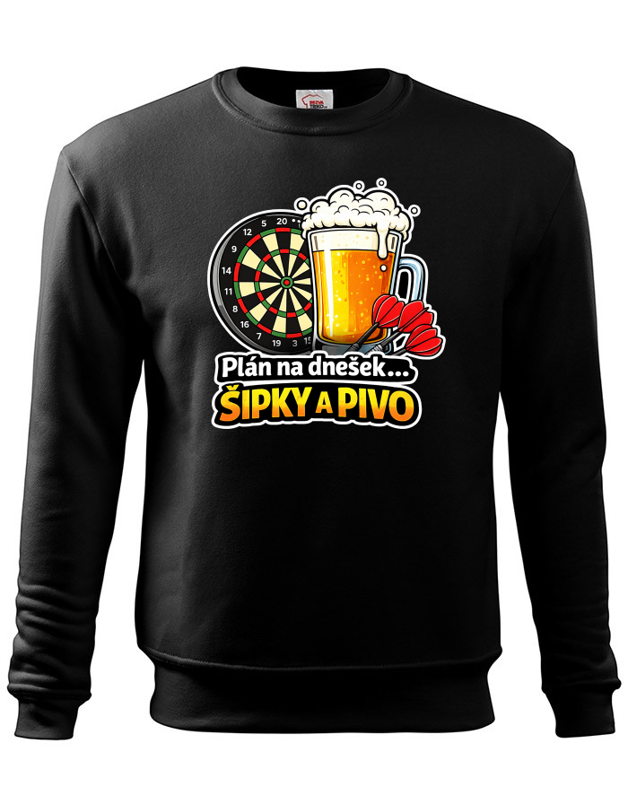 Pánská mikina bez kapuce Šipky a Pivo