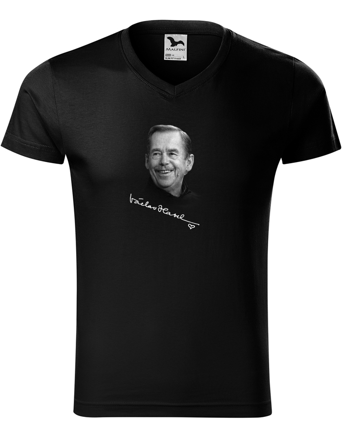 Pánské tričko s výstřihem do V – Václav Havel