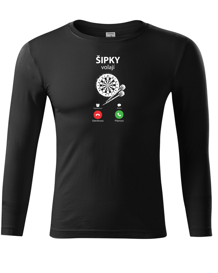 Šipky volají – unisex tričko s dlouhým rukávem