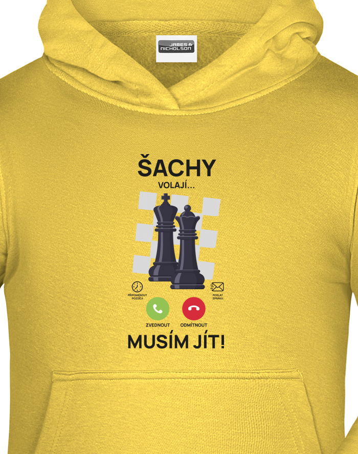 Dětská mikina s kapucí Šachy volají