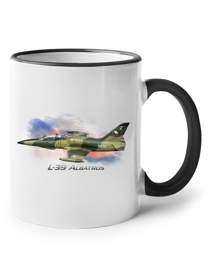 Keramický hrnek s barevným uchem L-39 Albatros