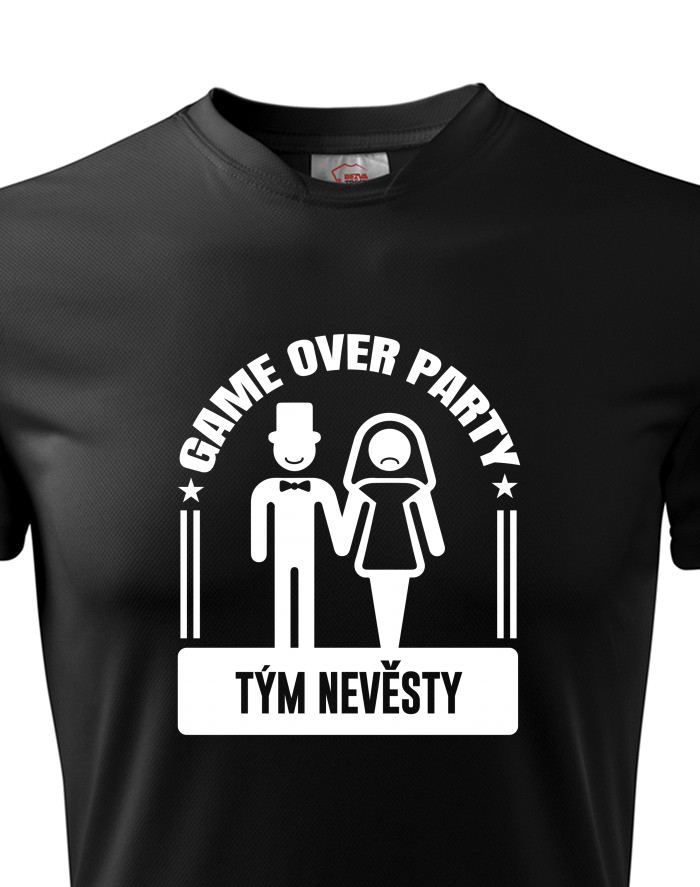 Pánské funkční tričko Game over party Tým nevěsty