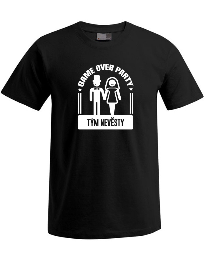 Pánské tričko Plus Size Game over party Tým nevěsty