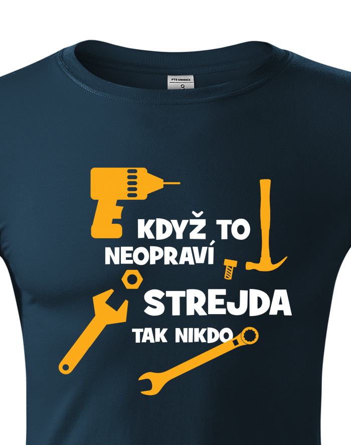 Unisex tričko s dlouhým rukávem Když to neopraví strejda, tak nikdo