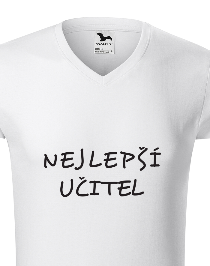 Pánské tričko s výstřihem do V – Nejlepší učitel