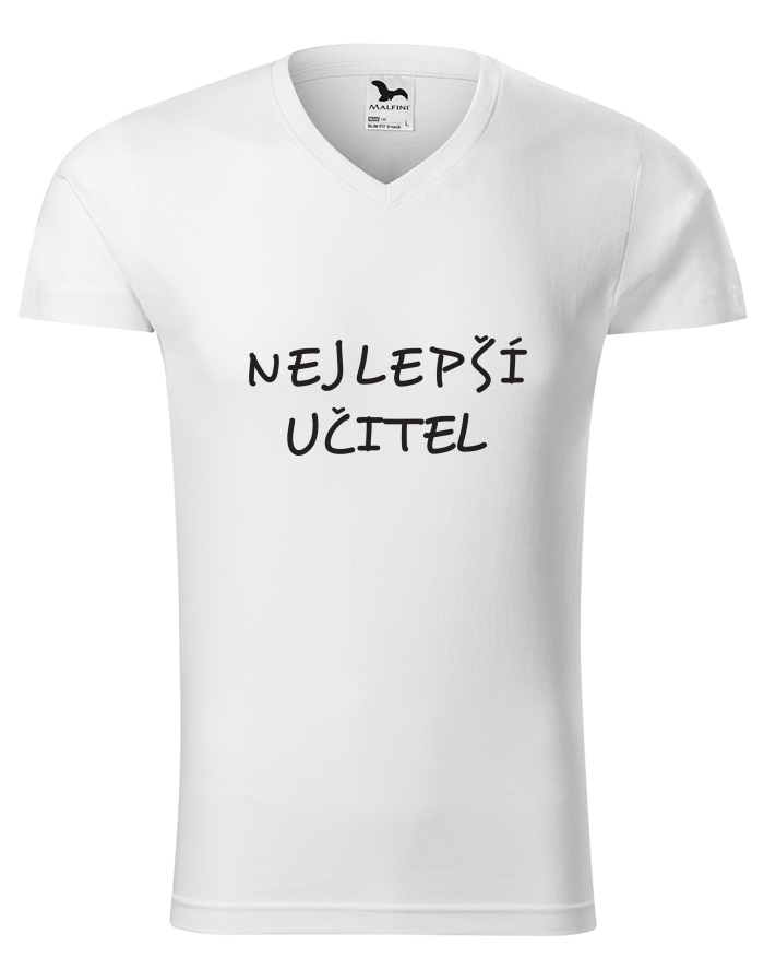 Pánské tričko s výstřihem do V – Nejlepší učitel