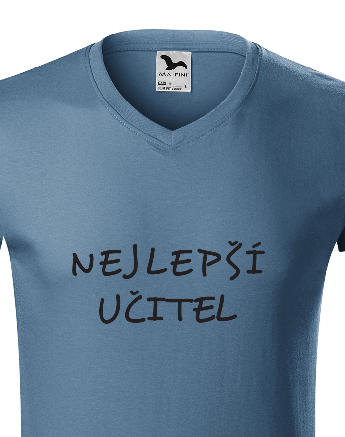 Pánské tričko s výstřihem do V – Nejlepší učitel