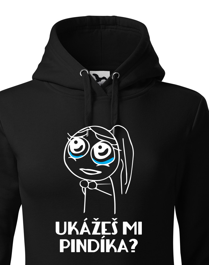 Dámská mikina s kapucí Ukážeš mi pindíka